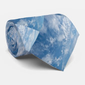 Cravate Nuages blancs Motifs bleus (Roulé)