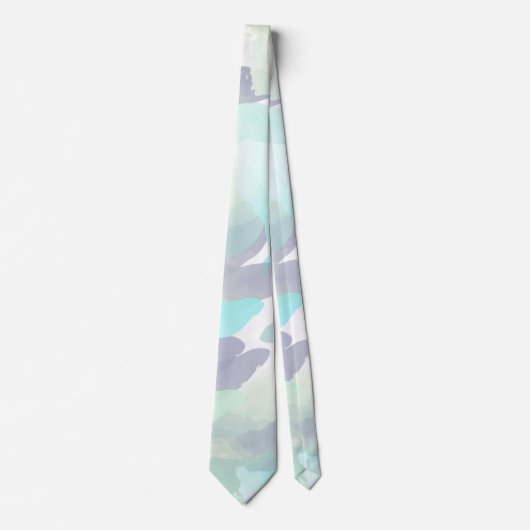 Cravate Nuages de pluie aquarelle (Devant)