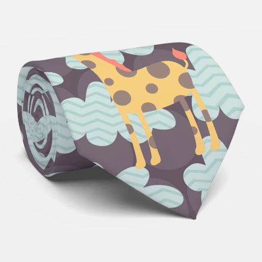 Cravate Nuages et girafes (Roulé)