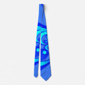 Cravate Nuances de bleu Art fractal abstrait moderne (Dos)