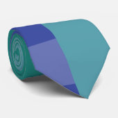 Cravate Nuances de bleu en carré&rectangles (Roulé)