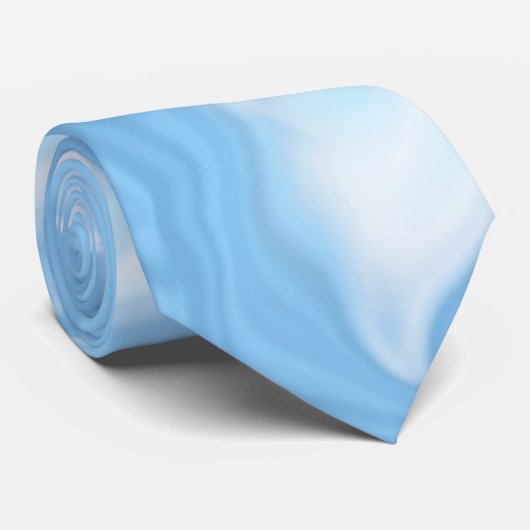 Cravate Nuances de Bleu et de Vagues Blanches (Roulé)