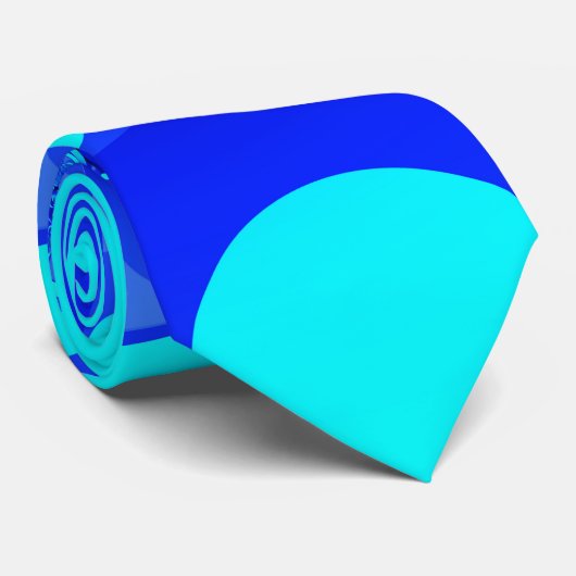 Cravate Nuances de bleu moderne art fractal Abstrait (Roulé)