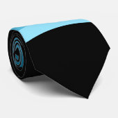 Cravate Nuances de bleu Ombre Arc sur noir unique (Roulé)