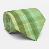Cravate Nuances de vert plaid (Roulé)