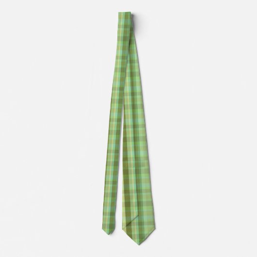 Cravate Nuances de vert plaid (Dos)