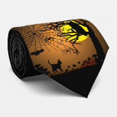 Cravate Nuit d'Halloween, Joyeux Halloween ! (Roulé)