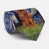 Cravate Nuit étoilée - Cavalier (rubis) (Roulé)