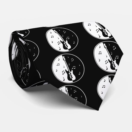 Cravate Nuit guitare (Roulé)