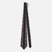 Cravate Nuit Navy & Floral Luxe Or (Devant)