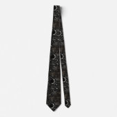 Cravate Nuit noire et or étoiles célestes mariage (Devant)