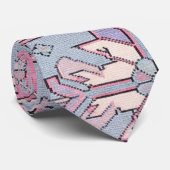 Cravate numérique rose gris rose (Roulé)