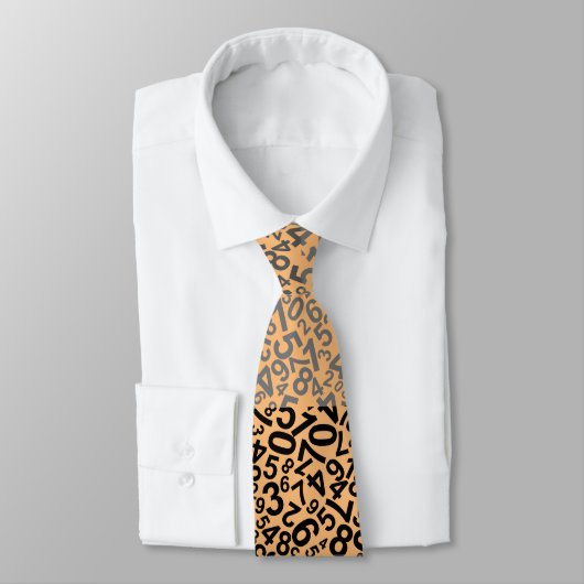 Cravate Numéro motif 01 w jauneorange BG (Attaché)