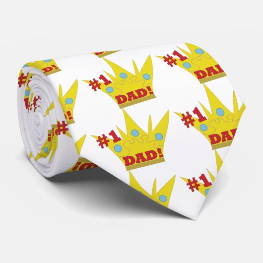 Cravate Numéro Un Papa # 1 Papa (Roulé)