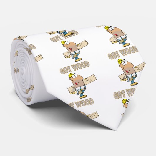 Cravate obtenu bois charpentier humour drôle design (Roulé)