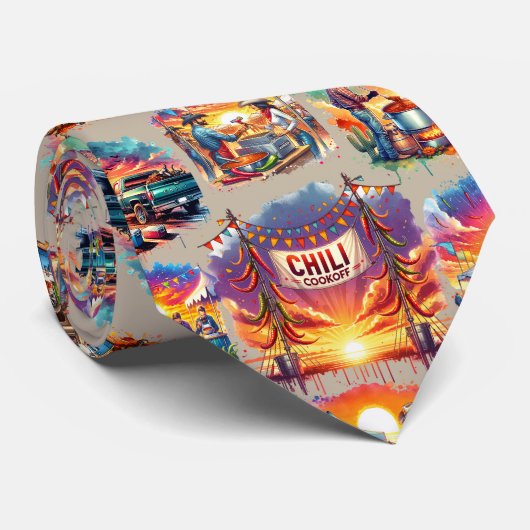 Cravate Occidental Chili Cookoff Scènes 1 (Roulé)