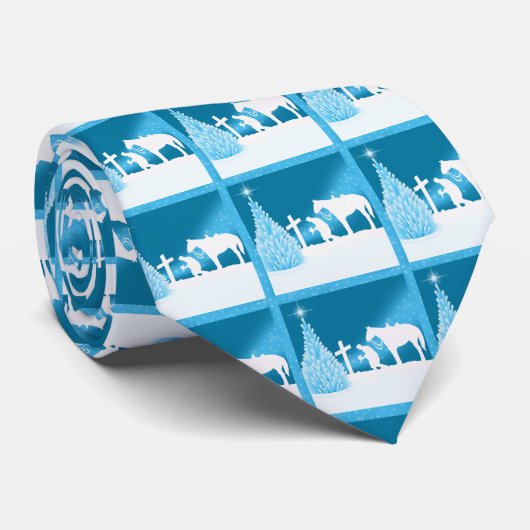 Cravate Occidental Cowboy prier la scène hivernale (Roulé)