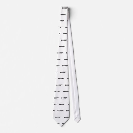 Cravate Occupy (noir sur blanc) (Devant)