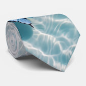 Cravate Ocean Beach Blue Butterfly Tie – Mer tropicale (Roulé)