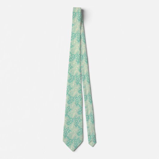 Cravate Ocean Shells Sea Waves Abstrait Vintage Motif (Devant)