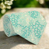 Cravate Ocean Shells Sea Waves Abstrait Vintage Motif