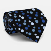 Cravate Océan Thème nautique Bleu Noir (Roulé)