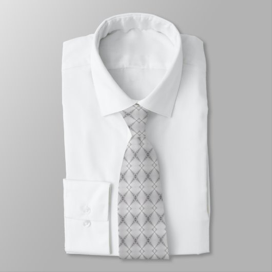 Cravate Ocean X Fractal White Black - Cecktie (Attaché)