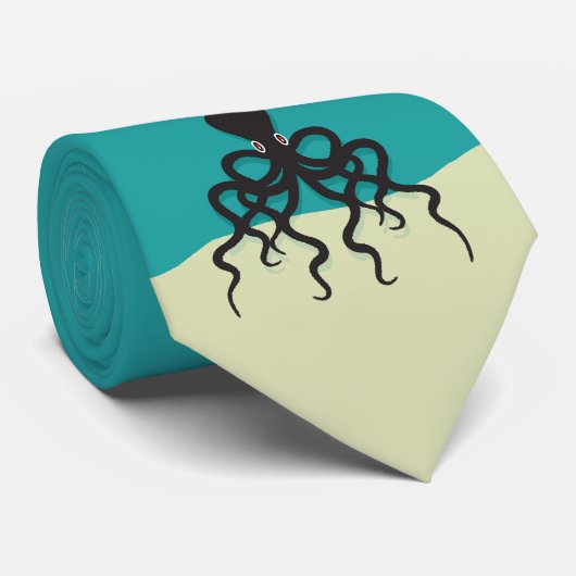 Cravate octopus noir (Roulé)
