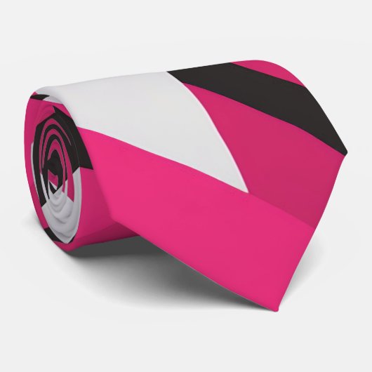 Cravate oculaire rose et blanc (Roulé)