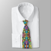 Cravate Odd smiling critters in a whimsical pattern design (Attaché)