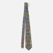 Cravate Odd smiling critters in a whimsical pattern design (Dos)