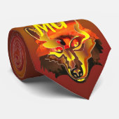 Cravate OEil du coucher de soleil du loup 2106 (Roulé)