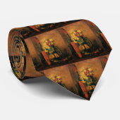 Cravate Oeillets, Roses et une bouteille de Vincent van Go (Roulé)