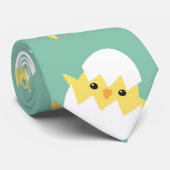 Cravate OEuf de lapin de poulet pâque vert mignon (Roulé)