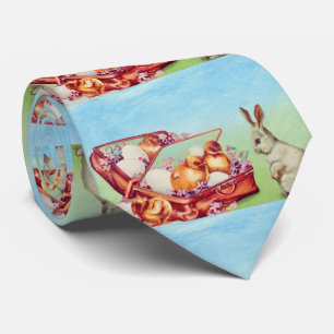 Cravate Œuf de Pâques en or vintage et poussin 