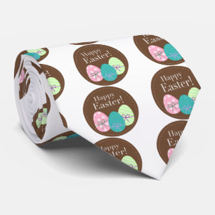 Cravate Oeufs de pâques Brown Joyeuses Pâques