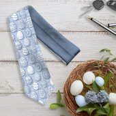 Cravate Oeufs de Pâques décorés Motif bleu ID1096
