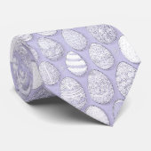 Cravate Oeufs de Pâques décorés Violet Motif ID1096 (Roulé)