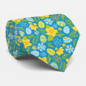 Cravate Œufs de Pâques et jonquilles  (Roulé)