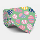 Cravate Oeufs de Pâques Motif coloré (Roulé)