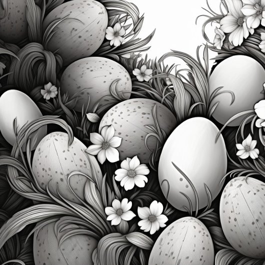 Cravate Oeufs de Pâques noir et blanc