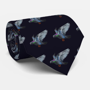 Cravate Œuvre d'art Pigeon Volant