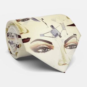Cravate Oeuvre de surréalisme Pop moderne peinte à la main