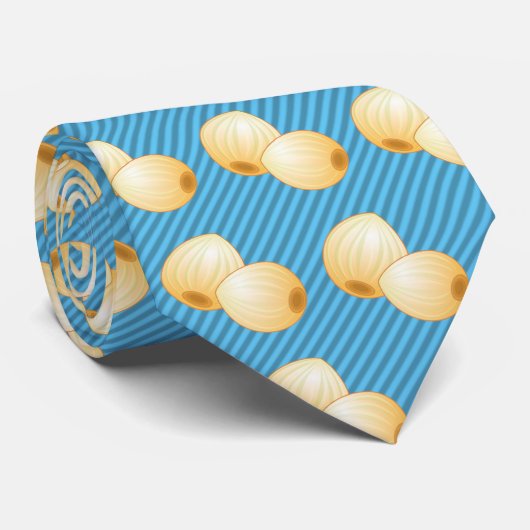 Cravate Oignons cuits - arrière - plan rayé personnalisé (Roulé)