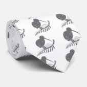 Cravate oiseau argenté mignon de kiwi et fougère argentée (Roulé)