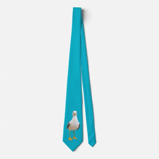 Cravate Oiseau de mer sur Turquoise (Devant)