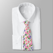 Cravate Oiseau et fleurs (Attaché)