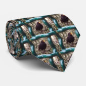 Cravate Oiseau noir derrière les barreaux, Animal, Oiseaux (Roulé)