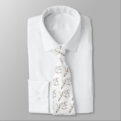 Cravate Oiseau rose en fleurs (Attaché)