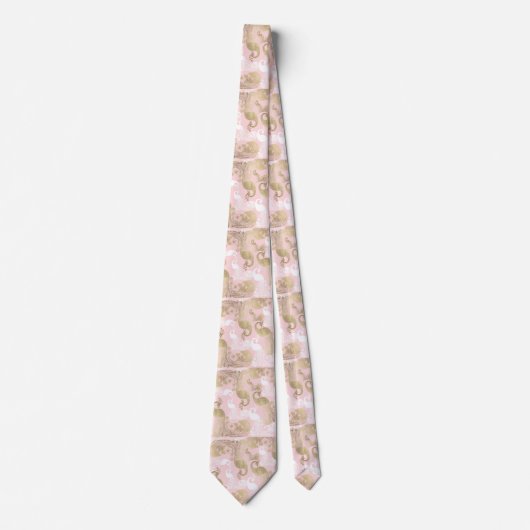 Cravate Oiseau royal rose (Devant)